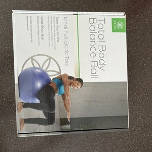 Gaiam Total Body Balance Ball 55cm Purple Exercise Ball With Pump Yoga Gym
