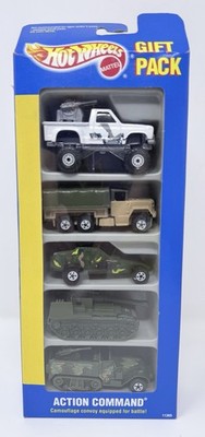 Hot Wheels Vintage Action Command 5 Car Gift Pack Half Track Tank Shell Shocker.