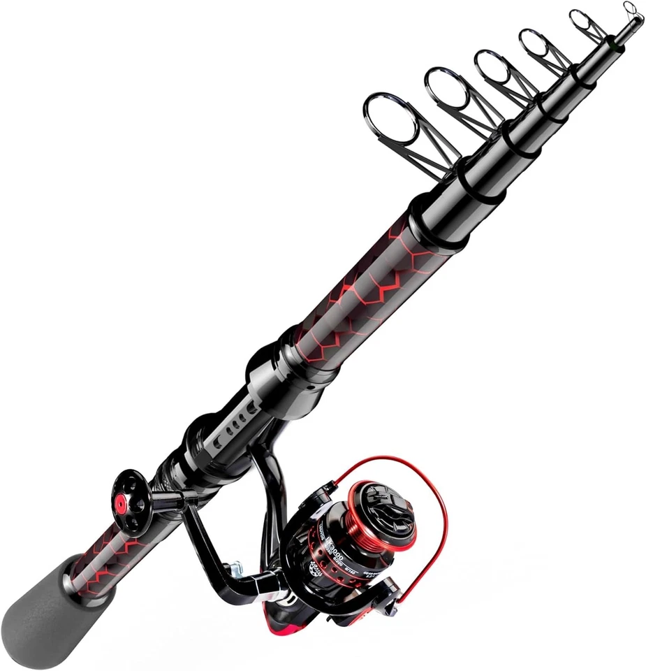 Fishing Rod and Reel Combo Carbon Fiber Telescopic Kit with Tackle Box Gift - Image 3 of 4