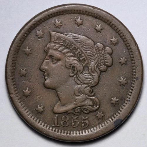 1855-P Large Cent — photo from the most recent tracked eBay sale