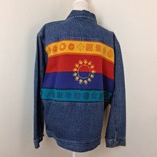 VTG Pendleton Aztec High Grade Western Wear Denim Jacket Size Large