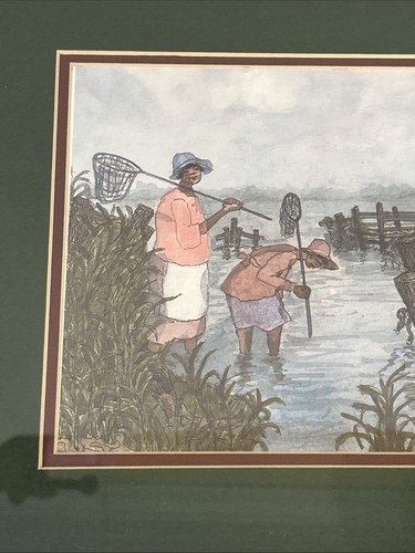 Samuel Ravenel Gaillard Charleston Low Country Net Fishing Signed 674/1950 - Picture 2 of 5