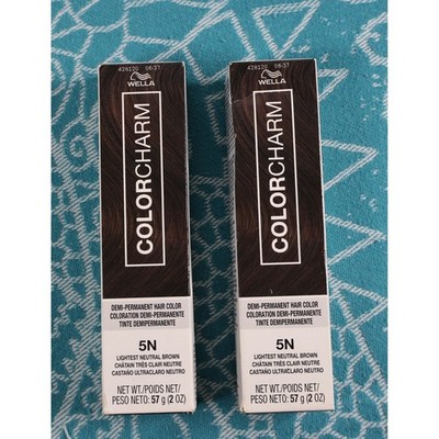 Wella Color Charm Demi Permanent Hair Color 5N Lightest Neutral Brown 2-Pack