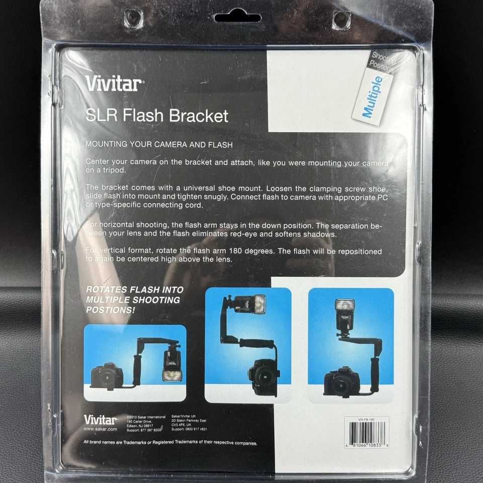 Vivitar Horizontal and Vertical SLR Flash Bracket Rotating Arm Fits All Flashes - Image 4 of 4