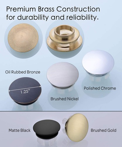 Solid Brass Sink Overflow Cap Round Hole Cover for Bathroom Basin, Brushed Br... - Picture 7 of 7