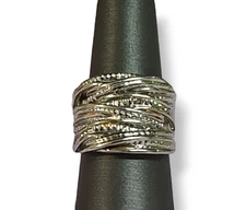 Stainless Steel Gold & Silver Tone Ring Size 6.75