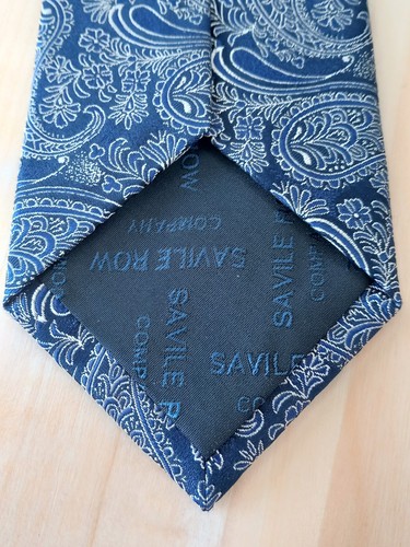 Cravatta classica The Savile Row Company uomo blu scuro paisley - Foto 5 di 9