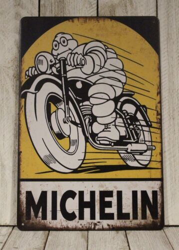 Panneau en métal étain Michelin style vintage homme grotte garage mécanique pneus voiture boutique XZ - Photo 1 sur 4