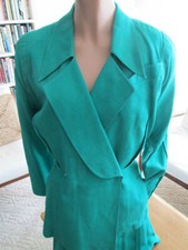 Thierry Mugler EMERALD KellY GREEN  Redheads C Structured SKIRT SUIT vtg