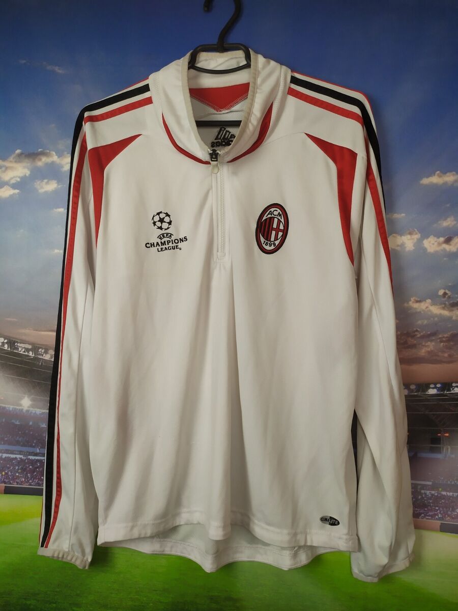 AC Milan Training Jacket Long Sleeve White Adidas Polyester AC Milan Training Jacket Long Sleeve White Adidas Polyester