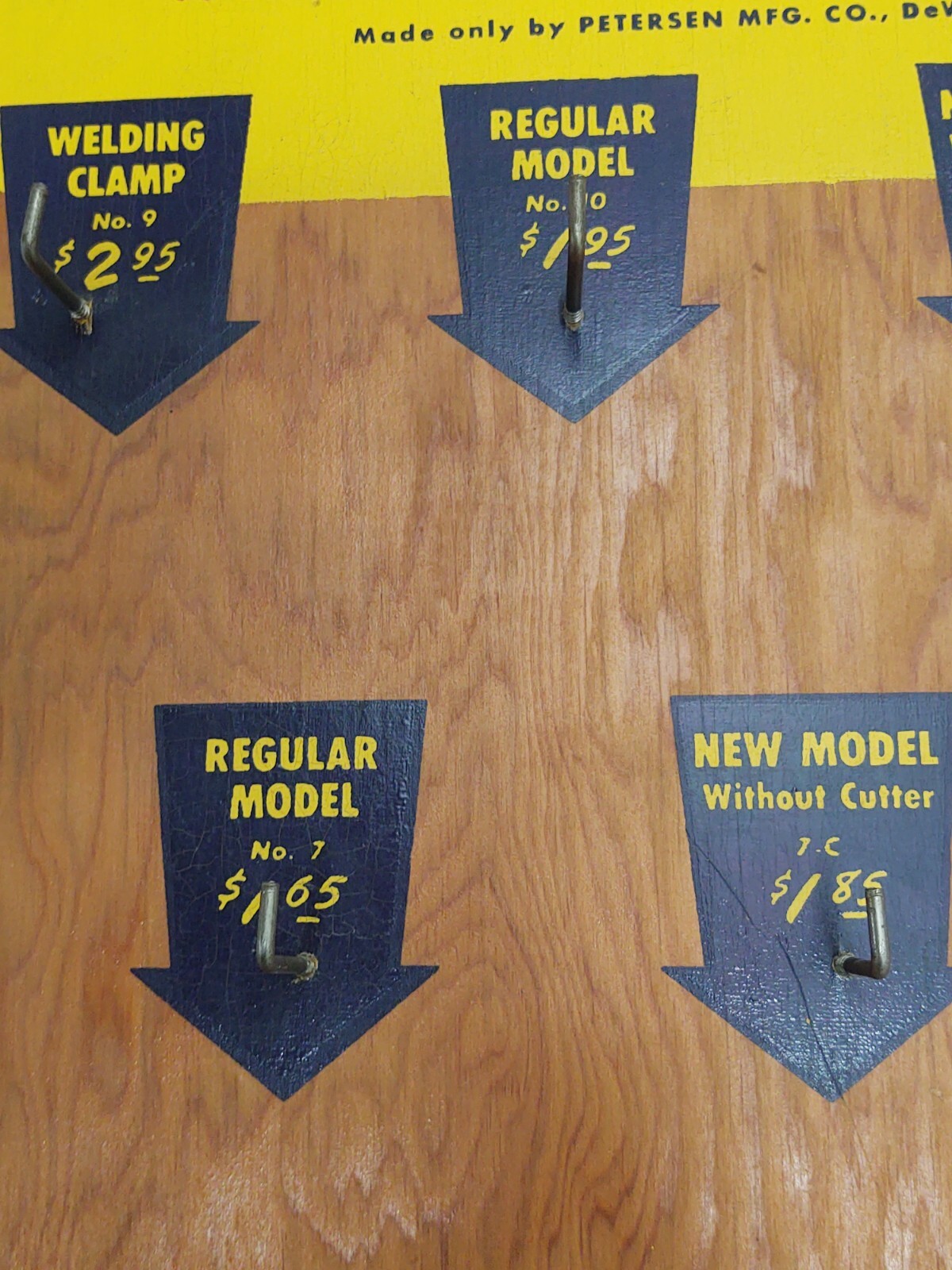 Rare Vise Grip Store Display Sign Petersen Mfg Dewitt NE, Antique Vice