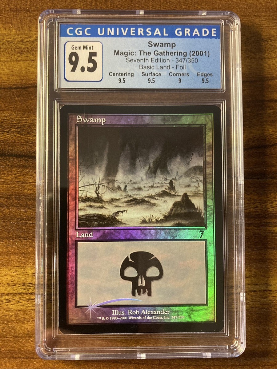 MTG✨SWAMP FOIL✨7th Edition CGC 9.5 GEM MINT Land 2001 ROB