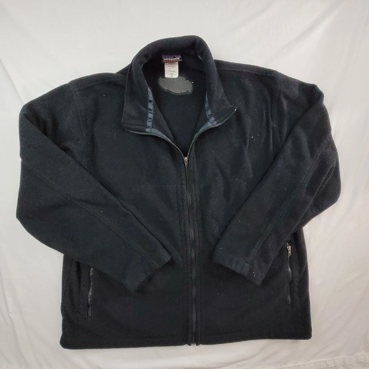 Patagonia Micro Synchilla Jacket Men XL Black Full Zip 26511 Mountain Dew  Logo | eBay