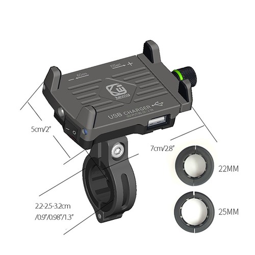 360° Motorcycle Phone Holder USB Fast Charger Motorcycle Cell Phone Stand Holder - Picture 2 of 14
