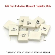5W Non-Inductive Cement Resistor ±5% Values of 0.01Ohm-0.5Ohm Ceramic Resistor