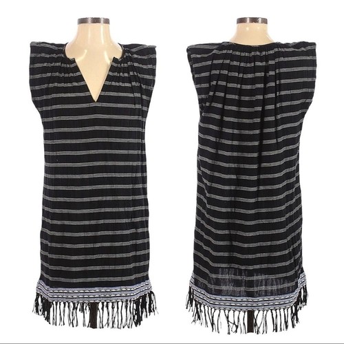 Vestido túnica suave Joie Santalina 100 % algodón bordado flecos talla XS