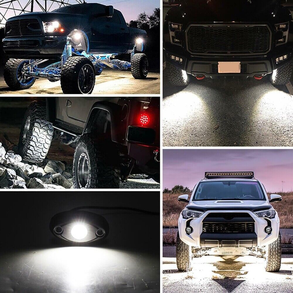 8X WHITE LED Rock Lights For Jeep Wrangler JK TJ YJ CJ JL LJ 8X WHITE LED Rock Lights For Jeep Wrangler JK TJ YJ CJ JL LJ