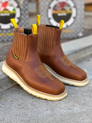 MEN'S WORK BOTINES PATRON GENUINE LEATHER OCRE POLYURETHANE ANKLE