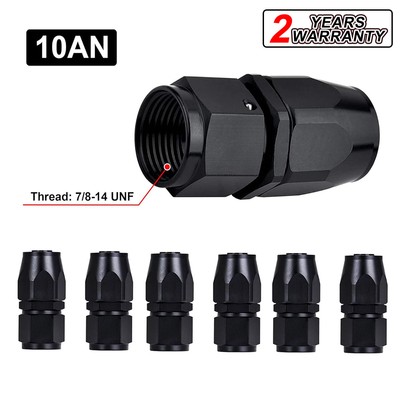 6 x AN10 Straight Swivel Hose End Fitting Adapter For Cpe/oil/fuel/gas Hose Line