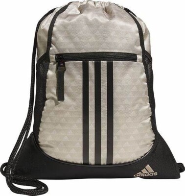 NEW adidas Alliance II Sackpack Backpack, Mini Monogram Wonder Beige