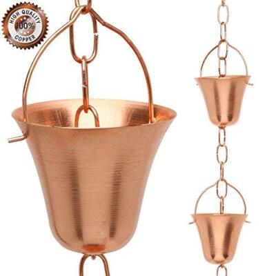Marrgon Copper Water Chain with Bell Shaped Cups   Durable & Thick Rain Chain