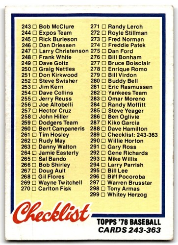 1978 Checklist #119