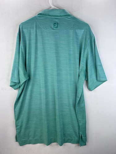 Footjoy FJ Polo Uomo Grande Verde Heathered Golf Manica Corta North Texas - Foto 6 di 10