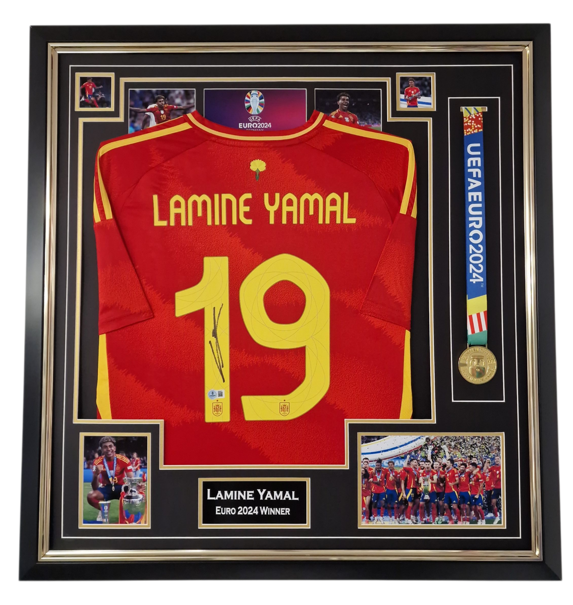 Spain 2024 Star LAMINE YAMAL Signed Shirt Jersey Beckett