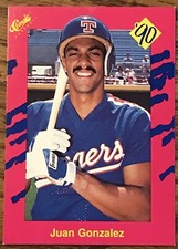 Juan Gonzalez 1990 Classic Rookie Card #T21 Texas Rangers MLB RC Free Shipping