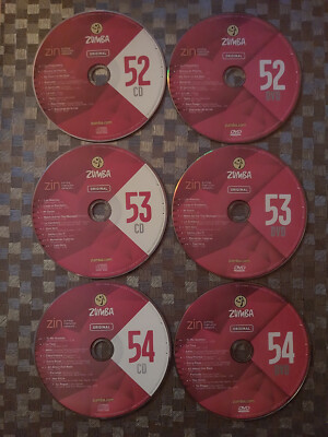 ZUMBA  fitness Paket DVDs und CDs ZIN 52.53.54