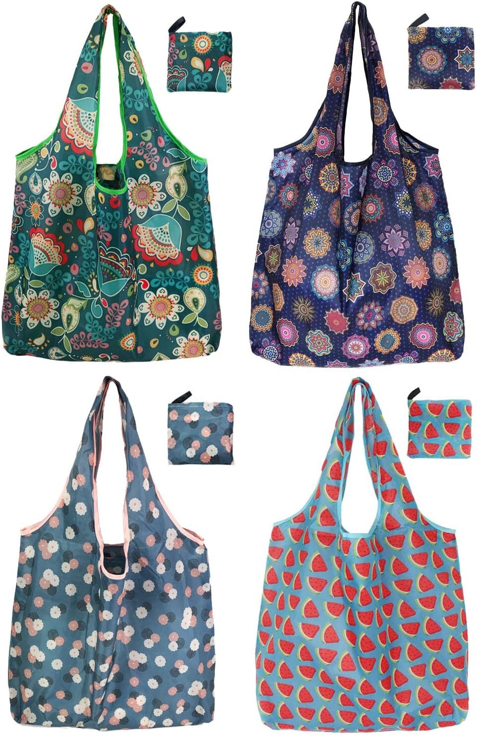 4 Pack 50Lbs Reusable Grocery Tote Bags for Women - Foldable Bulk Shopping Bags-image