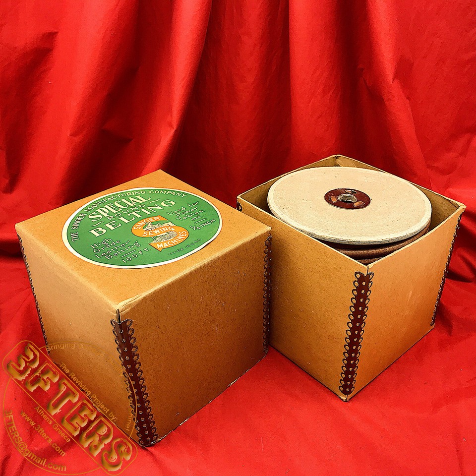 Original VTG SINGER USA High Grade Round Leather Belting 1/4" 6mm