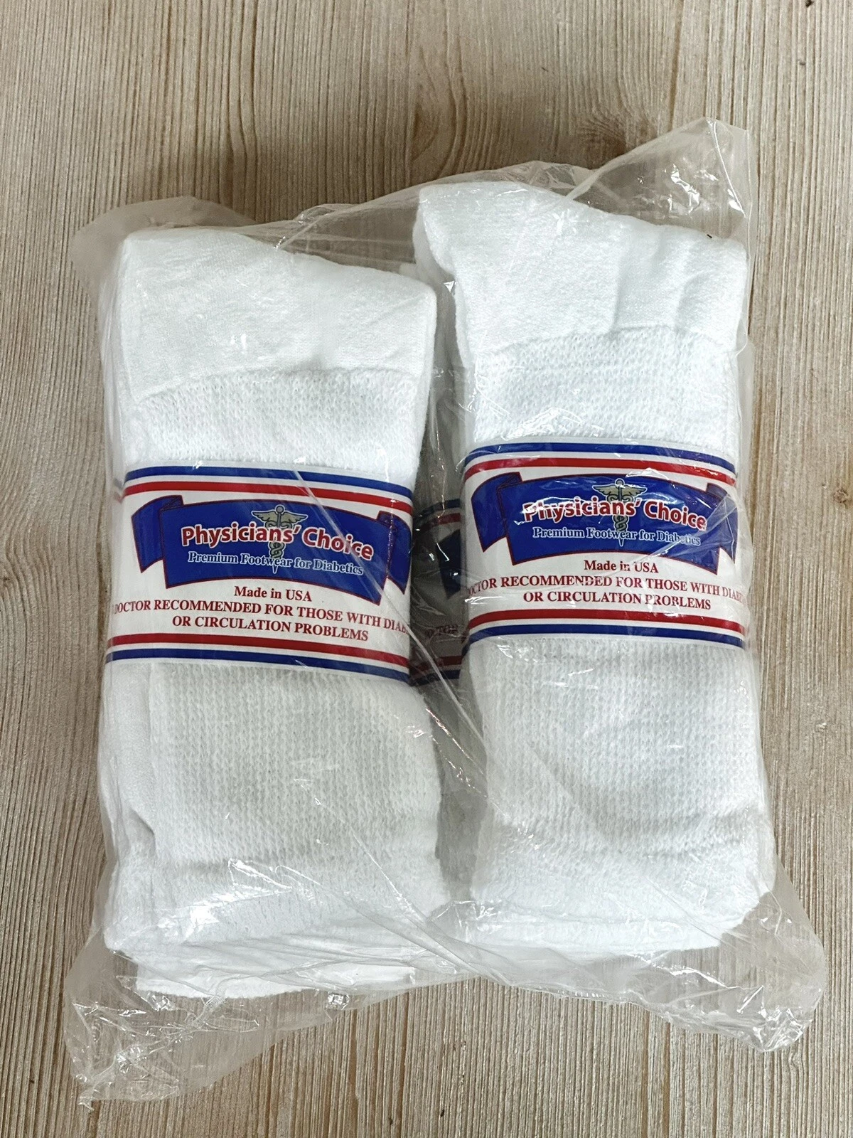 Socks Diabetic 12 PAIR BIG MEN WHITE PHYSICIAN'S CHOICE OVER THE CALF Size 10-13