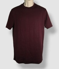 Emporio Armani Men's Red Ribbed Crewneck T-Shirt Size Small
