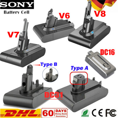 Neu ErsatzAkku Für Dyson V6 V7 V8 DC31 Animal Absolute Vakuum SonyCell Ladegerät