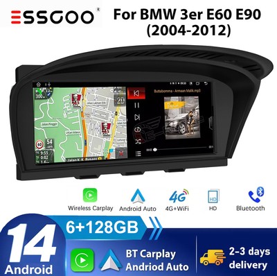 Android 14 6+128G CarPlay Car Stereo GPS For BMW 5/3 Series CCC E60 E61 E63 E90