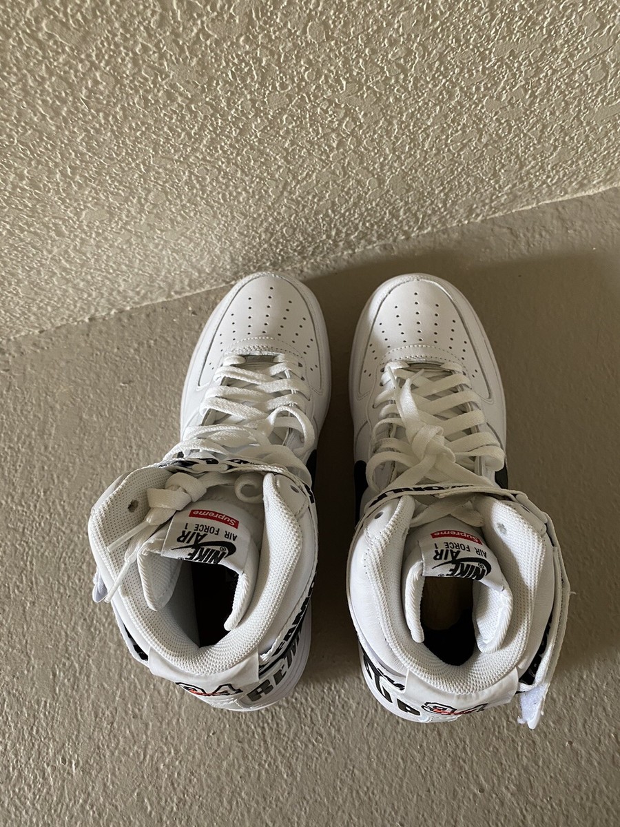 Supreme Nike Air Force 1 High World Famous White Mens 10.5 DS | eBay