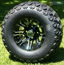 10" LANCER GOLF CART WHEELS AND 20X10-10 DOT ALL TERRAIN TIRES COMBO - SET OF 4