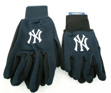 Set of Father Son NY Yankees Team Logo Licensed MLB Sport Utility Gloves-New 