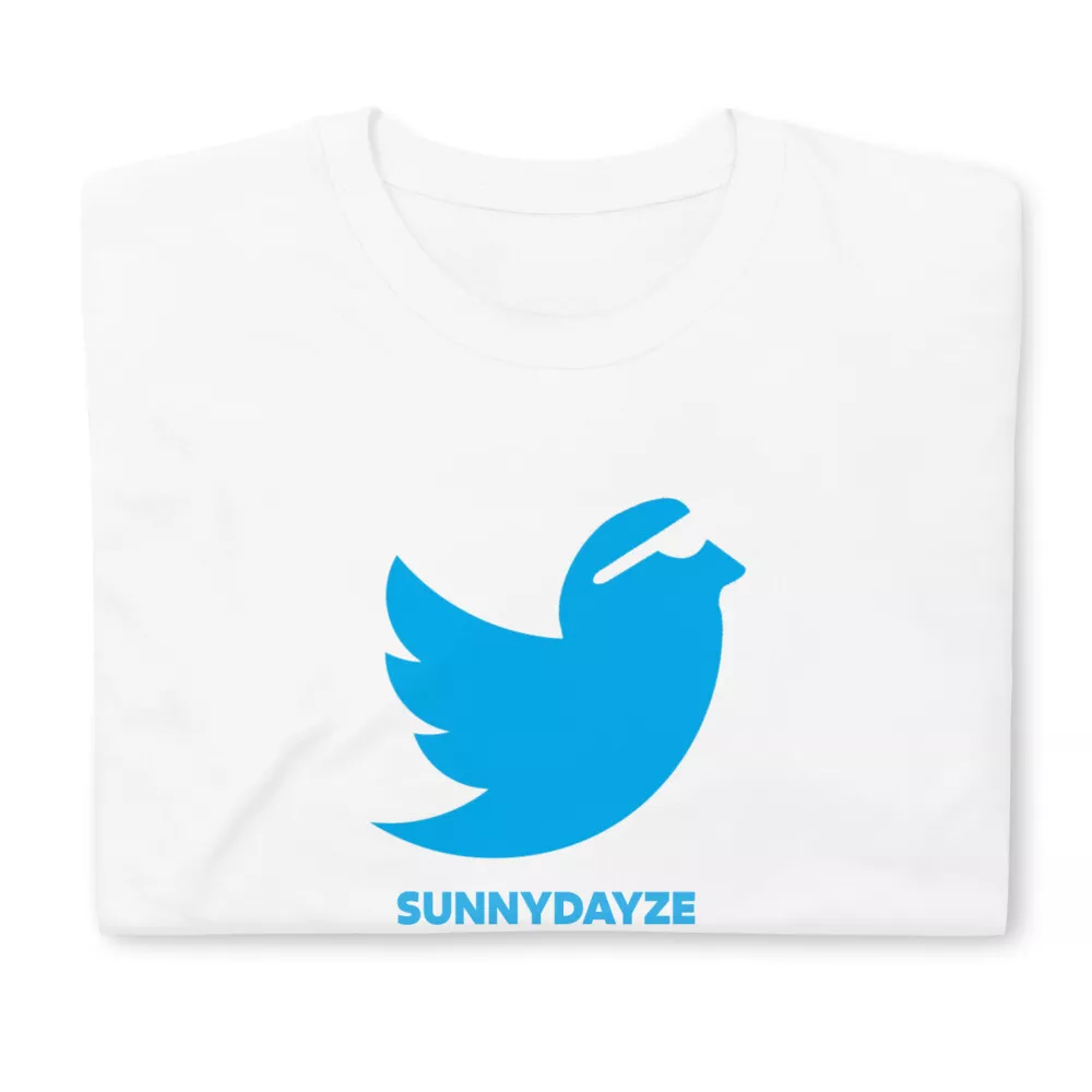 SUNNYDAYZE TWEETER T-SHIRT twitter bird fly logo fun cool art t-shirt