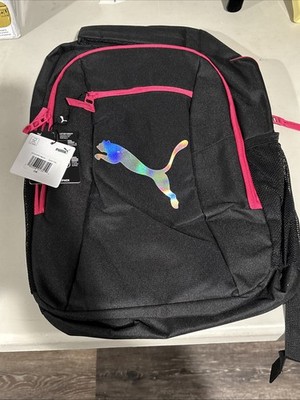 PUMA Backpack Black Pink Laptop School Travel Bookbag New With Tags PE1198-016