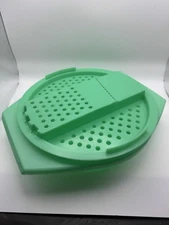2 Pc Tupperware Jadite Green Cheese Veggie Grater Shredder With Bowl #786 #787
