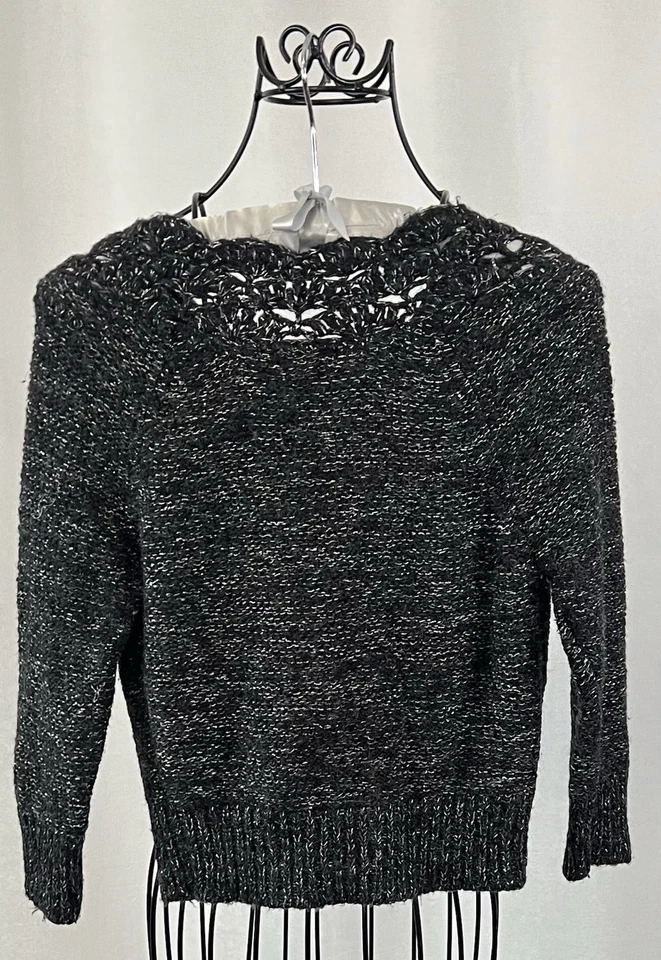 Suéter Xhilaration Niñas Difuso Negro y Plateado Brillante Talla Mediana Foto 3 de 3