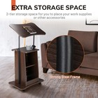 Yescom Wood Podium Stand with 4-360° Lockable Wheels Pulpits for Churches Brown — photo 4