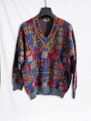 Missoni Herren Pullover Vintage Luxury Wolle und Alpaka - ikonisches Muster - Größe L