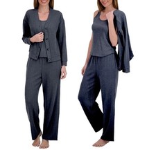 live2lounge ladies' 3-piece lounge set Cable Knit Tank, Pant, and Cardigan