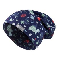 Beanie BabymüTze Sterntaler Meerestiere Blau Jungen Gr. 45 ÜBergangsmüTze