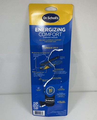 Plantillas Dr Scholls Hombres TRABAJO Gel Masajeador Plantilla Completa para Zapatos Talla 8-14 - Imagen 2 de 2