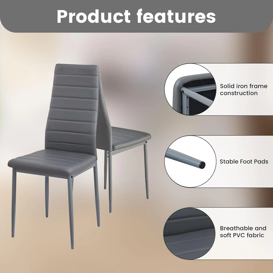 Set Sedie Sala Da Pranzo 6, Sedie Da Cucina Soggiorno Imbottite Moderne, Adatto - Immagine 4 di 4