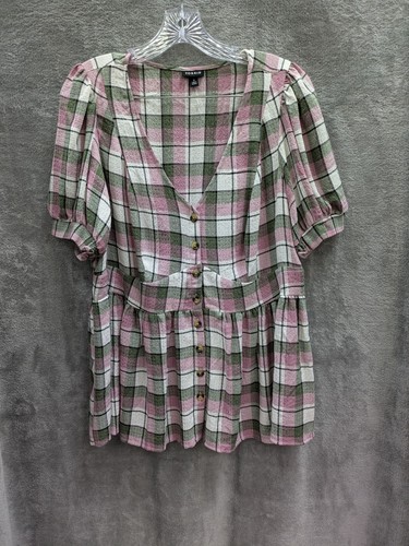 Torrid Size 0 Blouse Women's Large/12 Preppy Academia Cottagecore Coquette